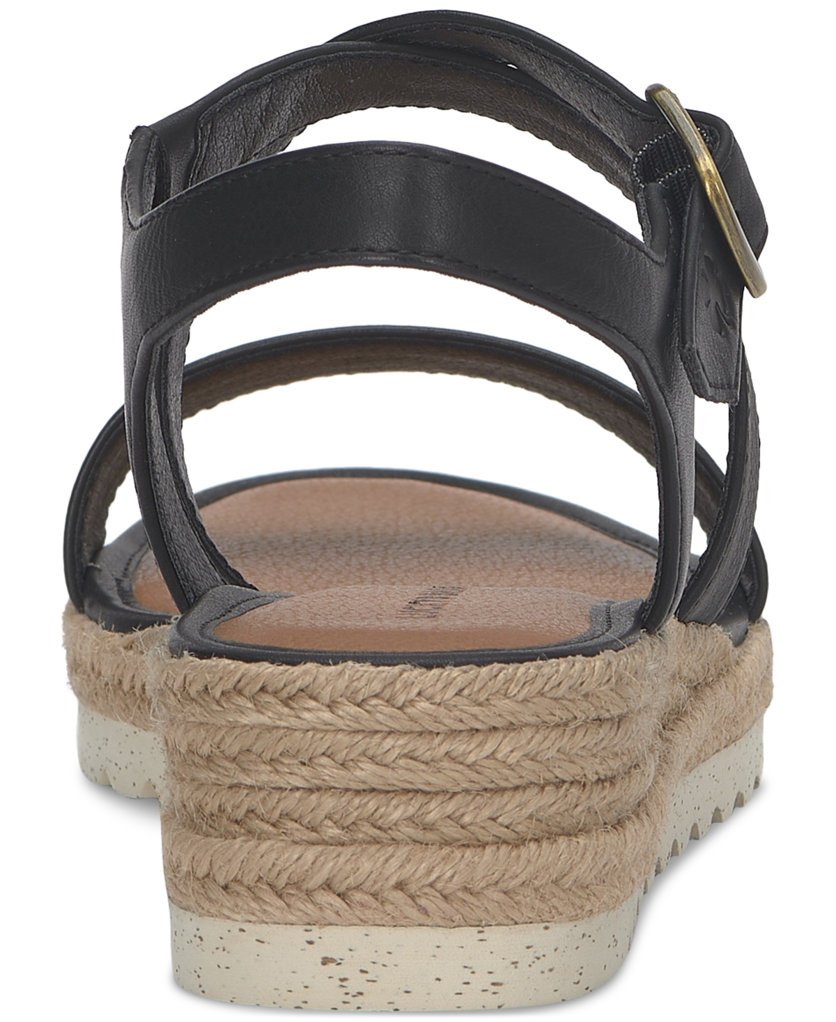 Shop Lucky Brand Women's Trianna Strappy Espadrille Wedge Sandals In Black Burnished Leather