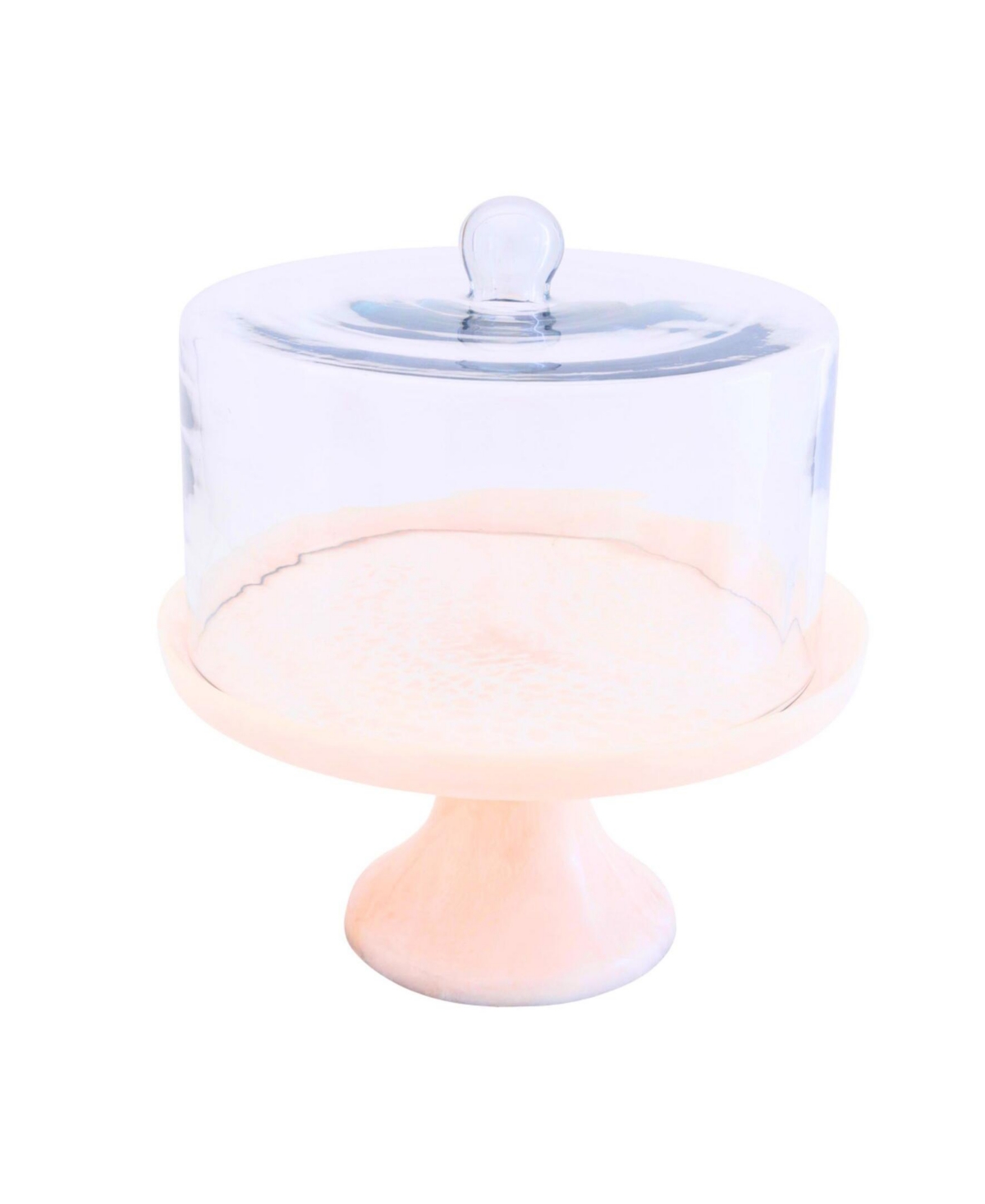 Godinger Lucente Resin Cake Stand And Dome In Pink