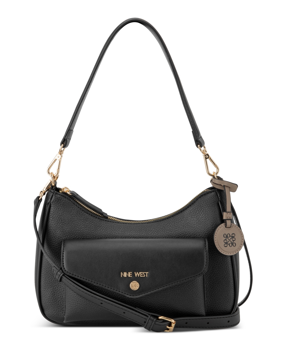 Shop Nine West Caireann Medium Shoulder Bag In Black