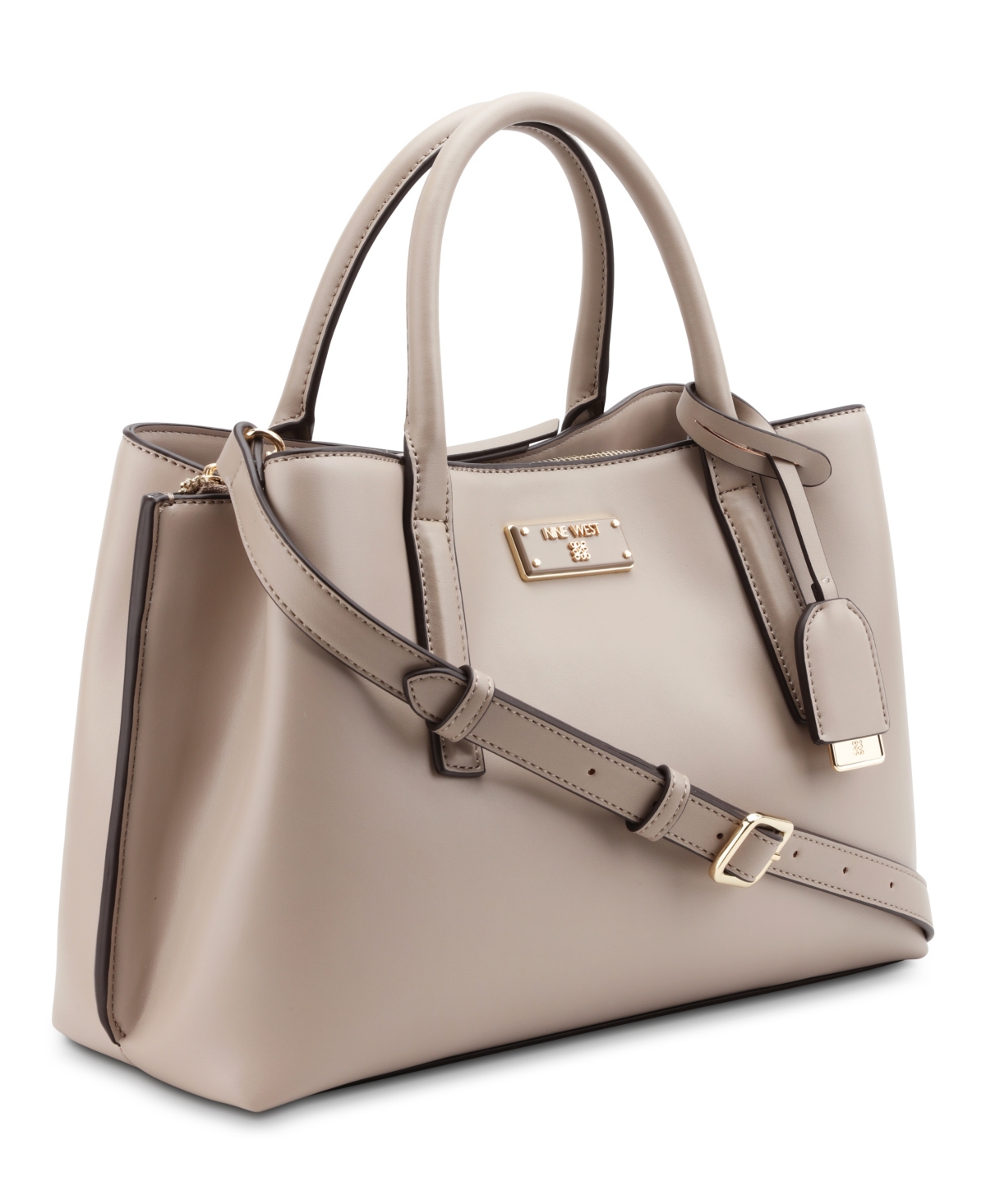 Shop Nine West Leonel 3 Comp Satchel Bag In Pumice