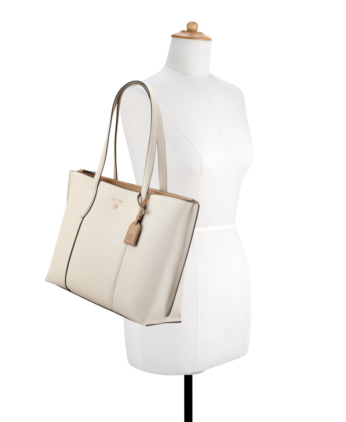 Shop Nine West Grady Laptop Tote Bag In Milk