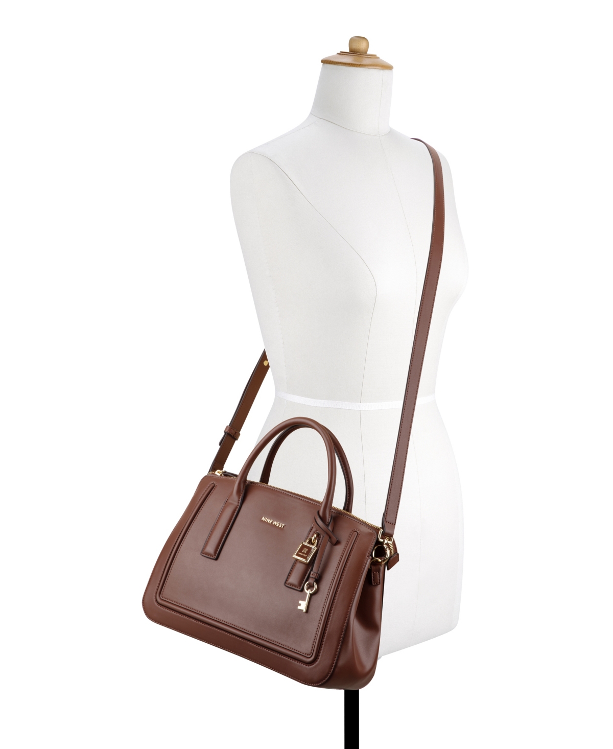 Nine West Tenely Medium Satchel Bag In Brown