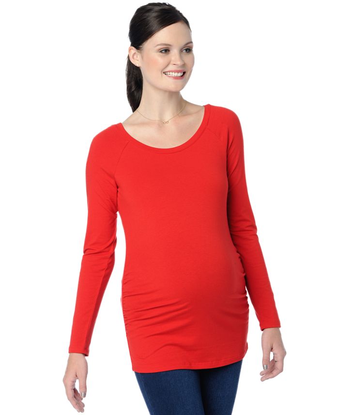 Motherhood Maternity Ruched Long-Sleeve Top - Macy's