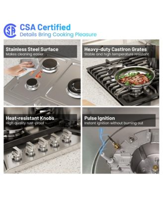 Natural Gas, 5 Burner Cooktop, 36inch