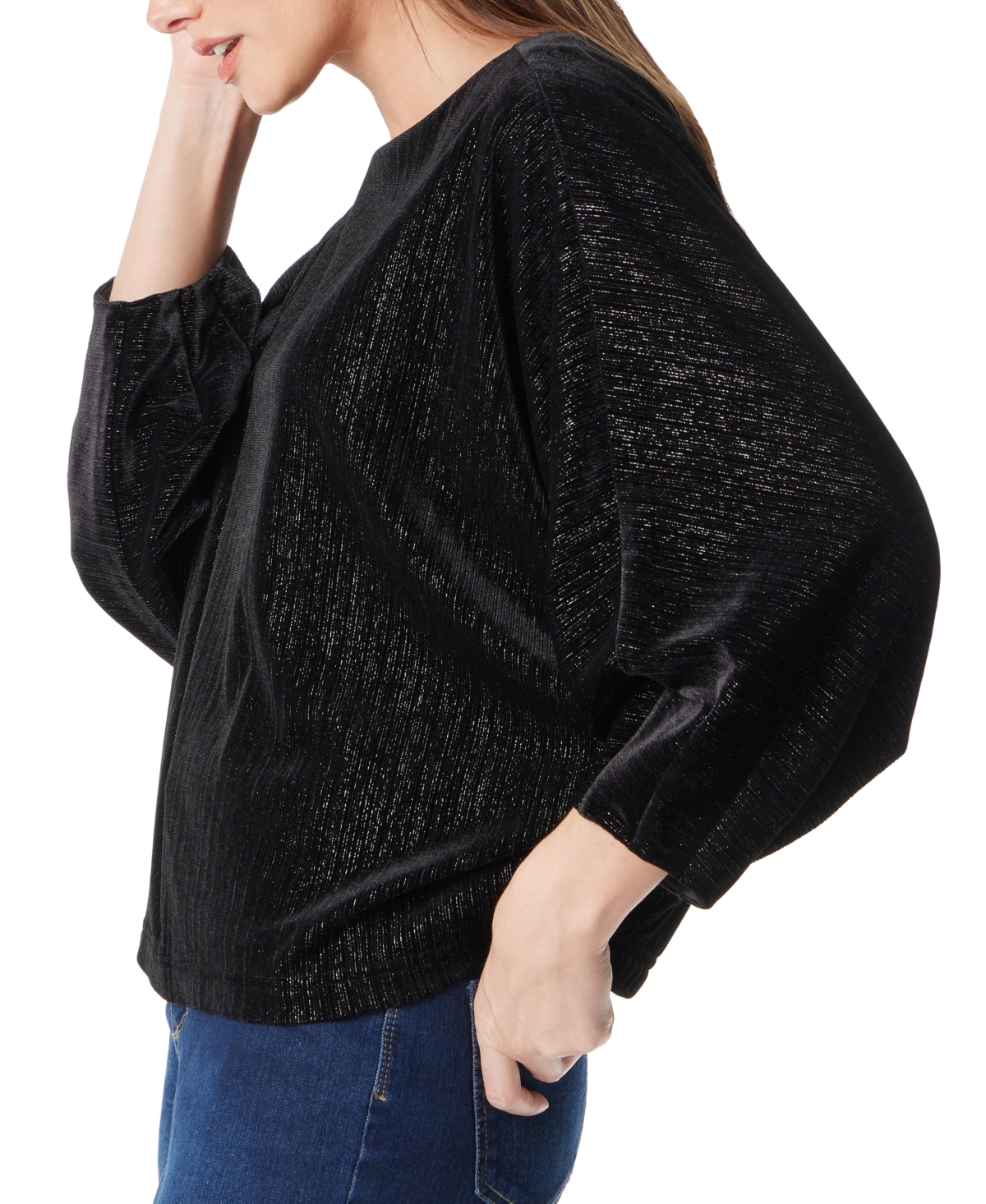 Gloria Vanderbilt Women's Dixie Boat-neck Dolman-sleeve Top In Black