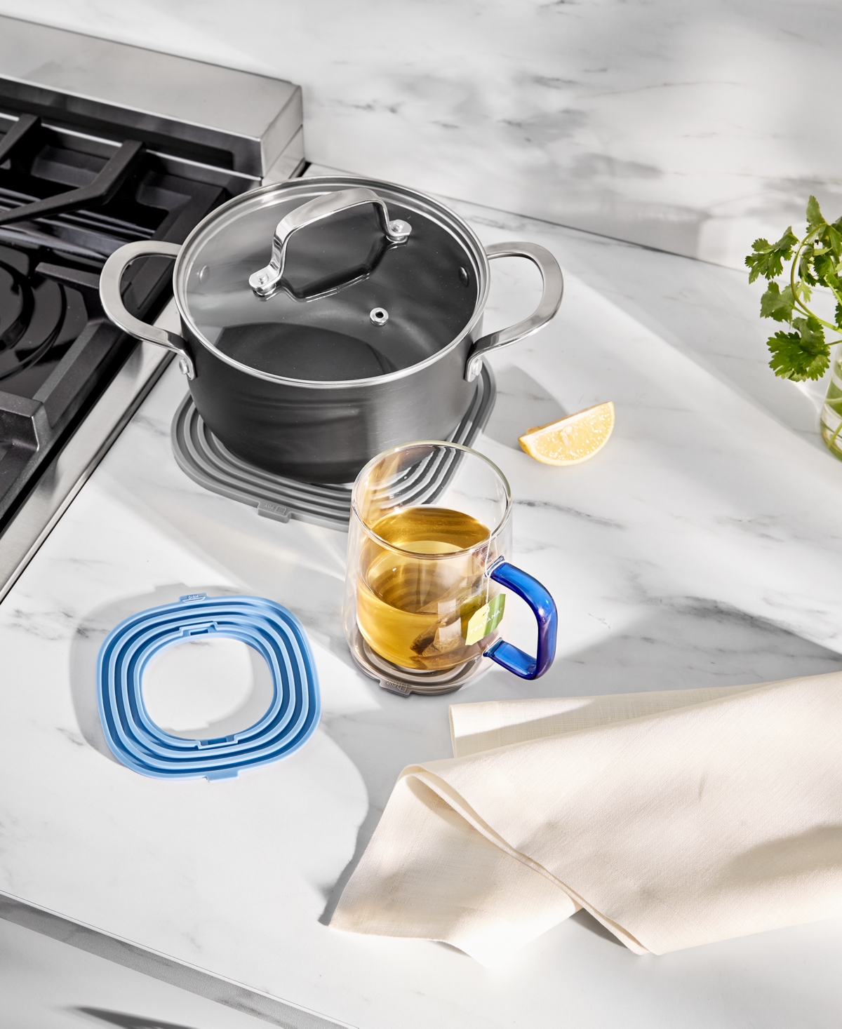 Macy's The Cellar 3-in-1 Silicone Trivet, Exclusively At  In Blue