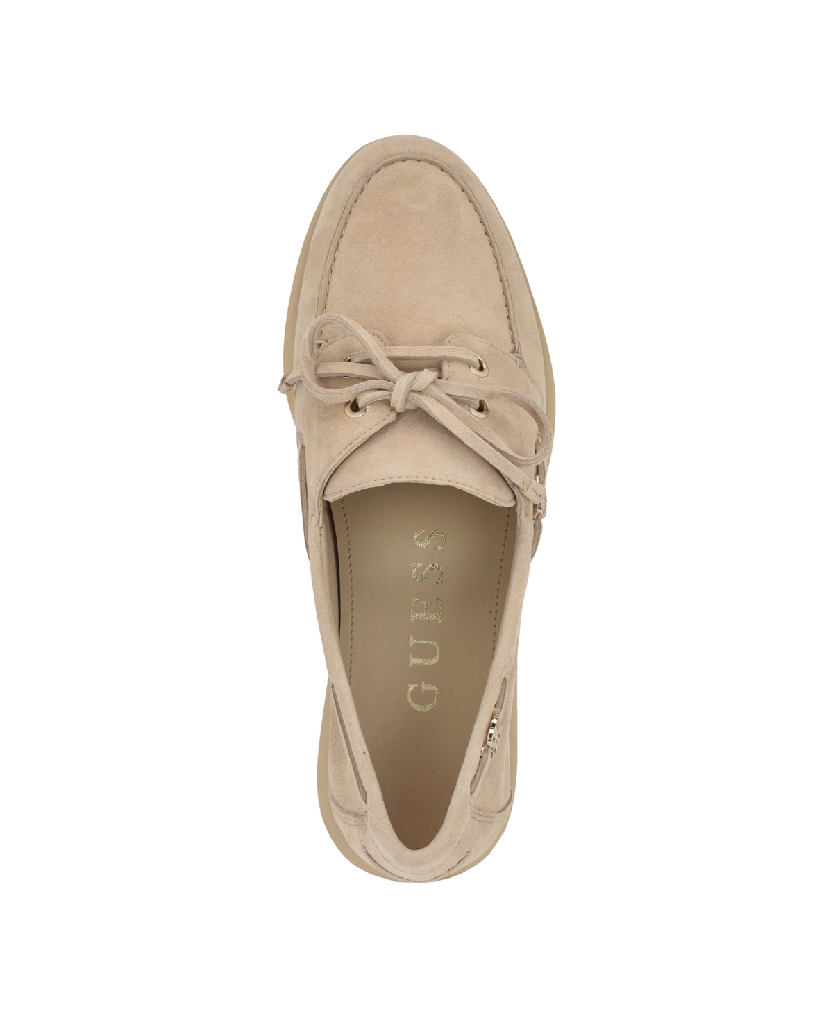 Guess Yomaya Loafer In Light Natural Suede