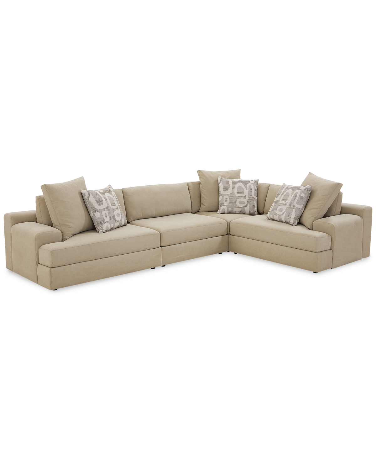 Macy's Klarke 4-pc. L Sectional, Exclusively At  In Platinum