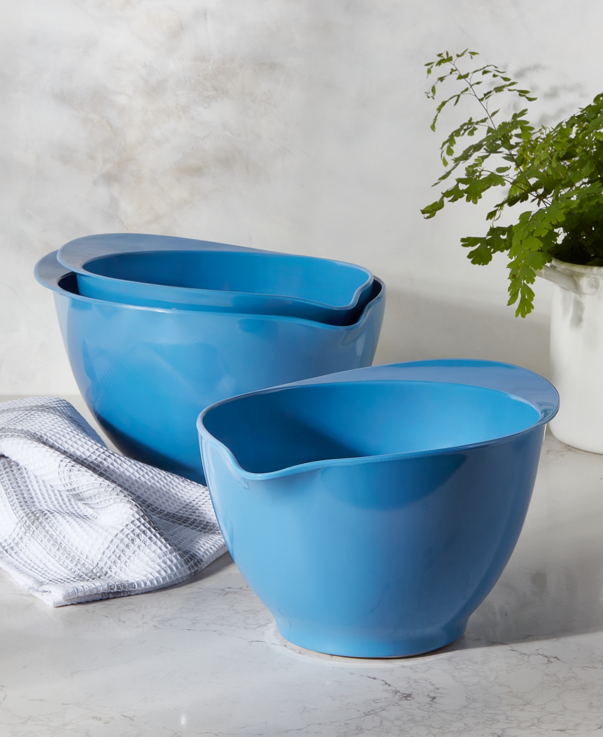 Macy's The Cellar Melamine Batter Bowls, Set Of 3, Exclusively At  In Blue