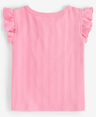 Baby Girls Mix and Match Solid Pointelle Flutter-Sleeve Top, Exclusively at Macy's