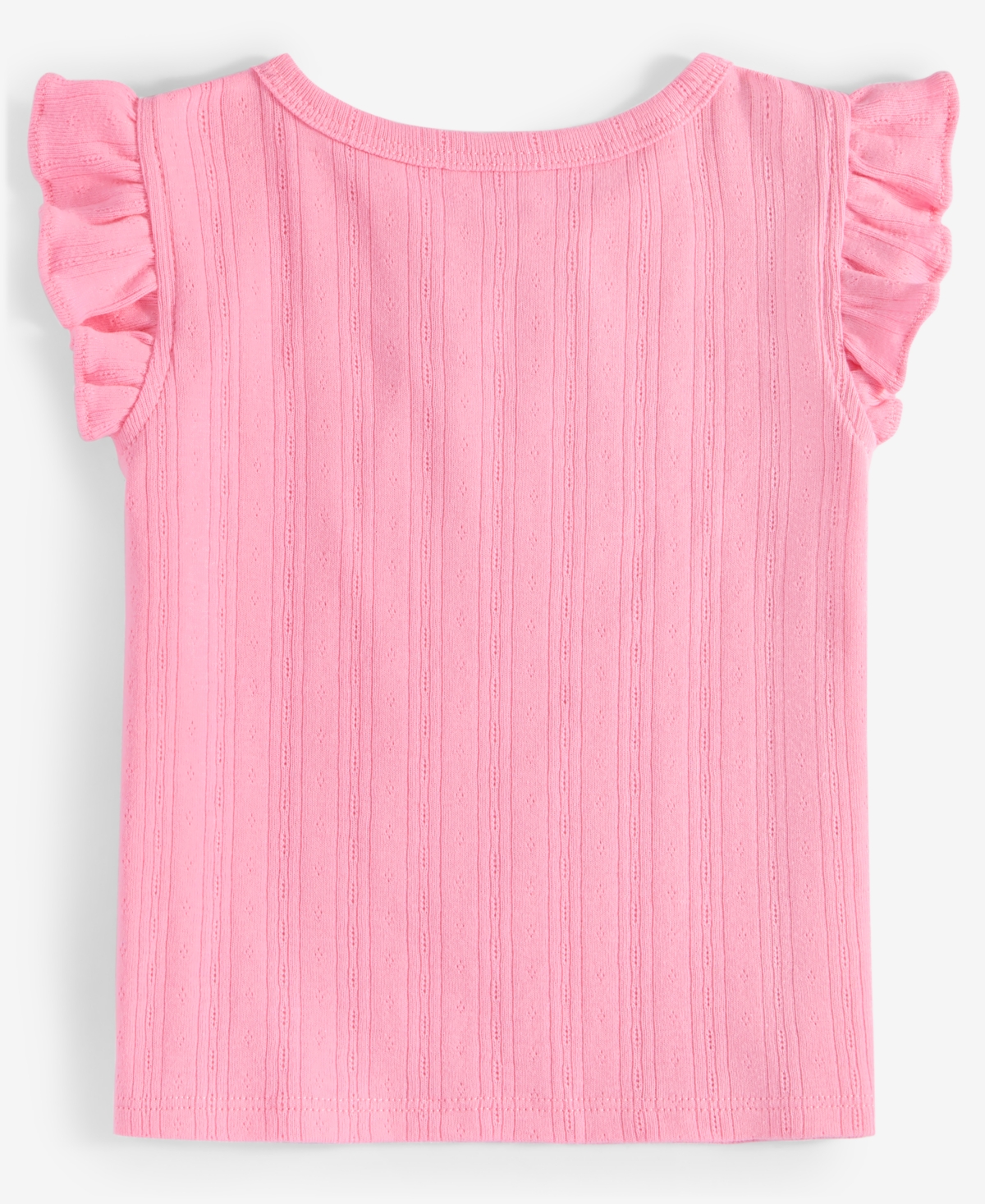 First Impressions Baby Girls Solid Flutter-sleeve Top, Exclusively At Macy's In Bubble Pin