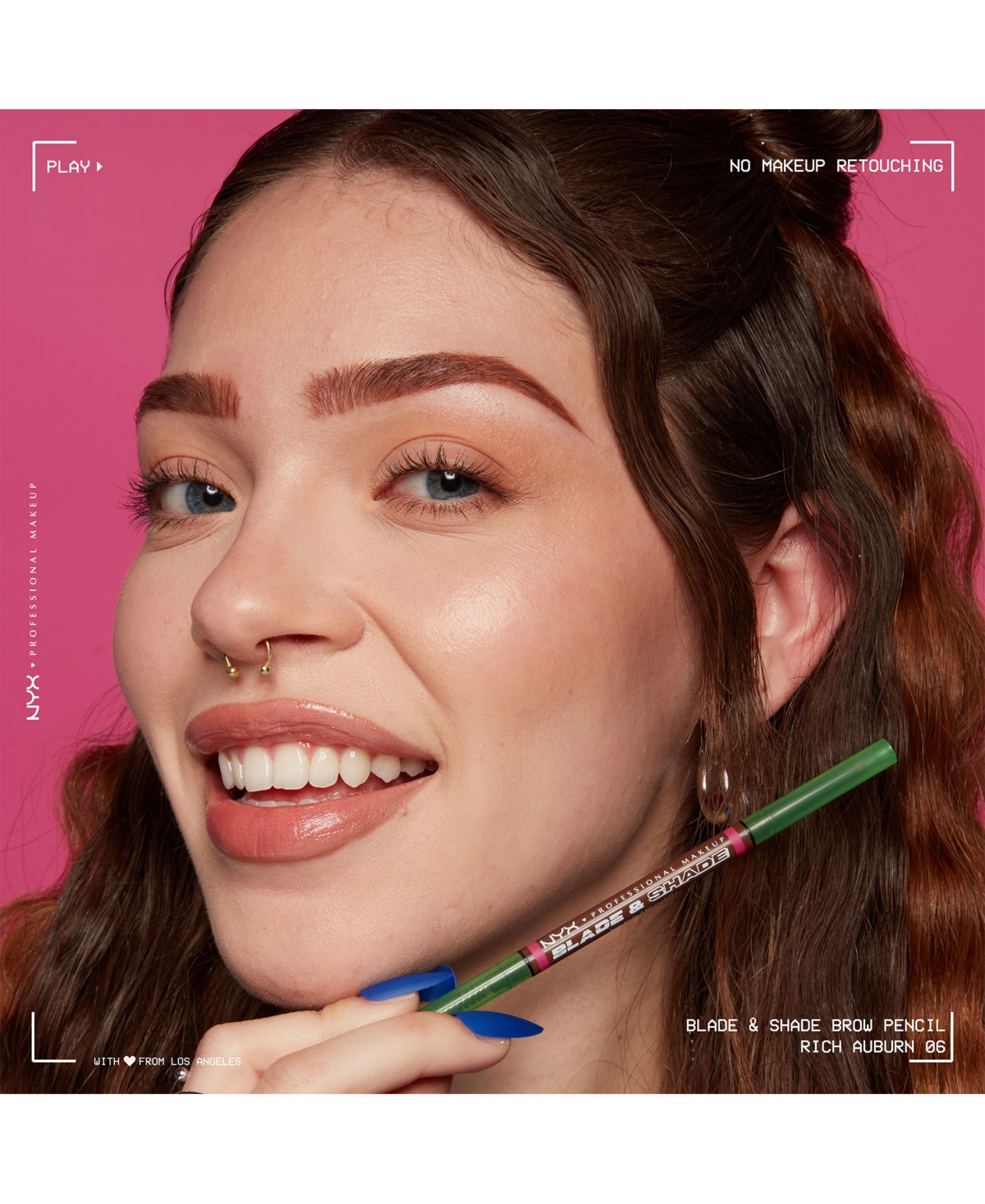 Nyx Professional Makeup Blade & Shade Brow Pencil In Rich Auburn