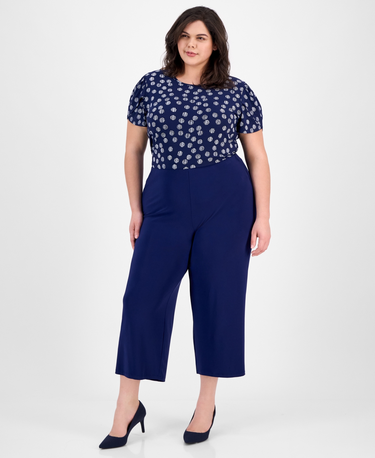 Shop Ak Anne Klein Plus Size High-rise Cropped Pull-on Pants