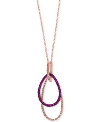 EFFY Collection - Ruby (3/8 ct. t.w.) and Diamond (1/3 ct. t.w.) Pendant Necklace in 14k Rose Gold