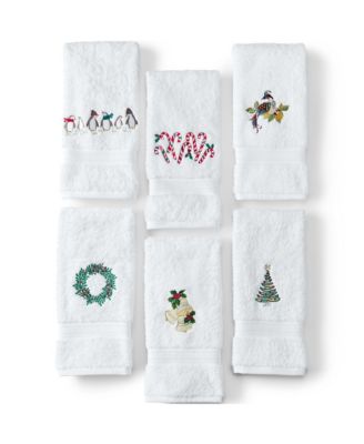 Seasonal Cotton Embroidered Hand Towel, 19" x 30"