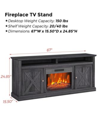 Farmhouse Electric Fireplace TV Stand for TVs up to 65 Inch