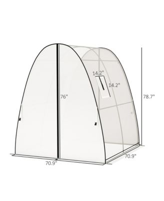 Walk-In Hoop House house with bags, 6' x 6' x 6.6',