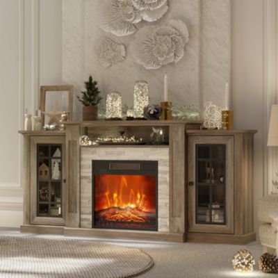 59'' Electric Fireplace TV Stand with Remote & LED Lights