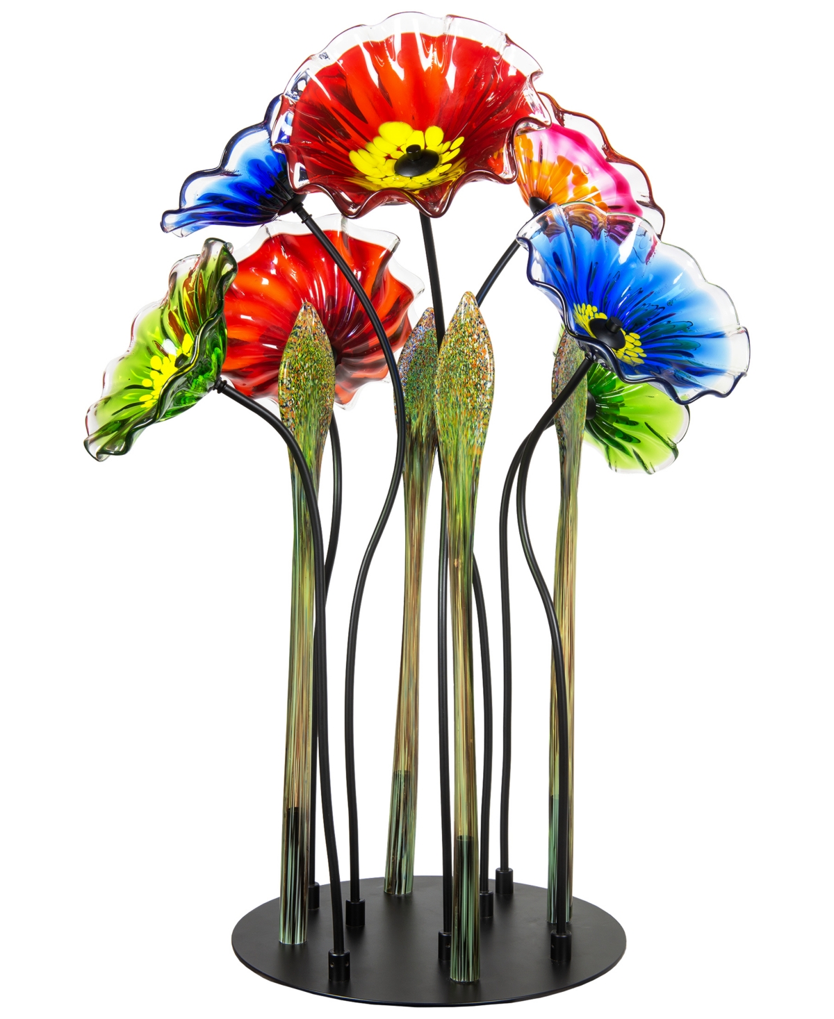 Dale Tiffany 34.5" 7-plate Art Glass Sculpture In Multi