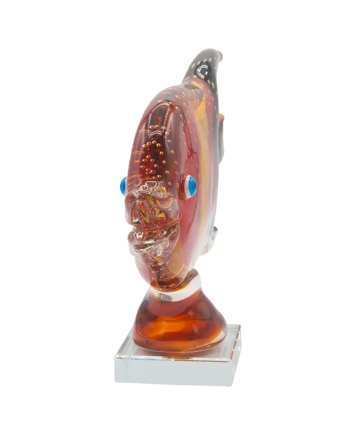 Dale Tiffany 8.75" Bora Fish Art Glass Figurine In Red