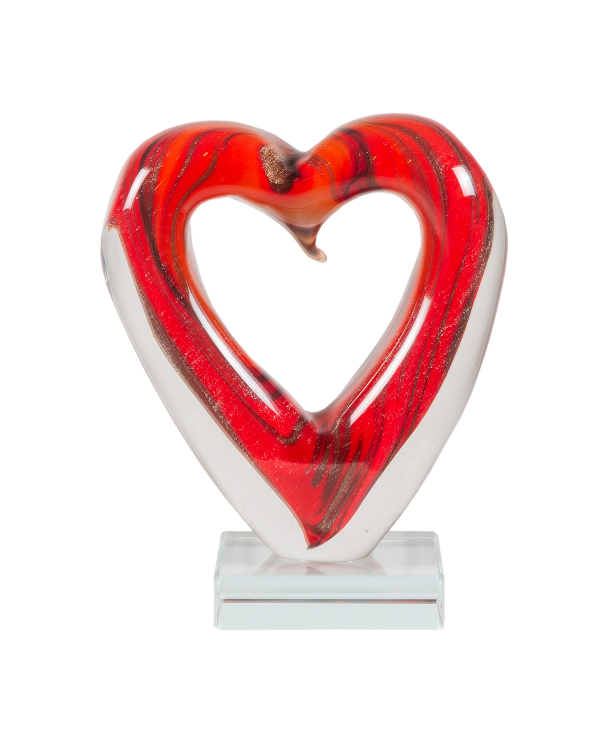 Shop Dale Tiffany 7" Rossa Heart Art Glass Figurine In Red