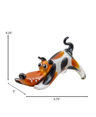 6.25" Zainy Dog Art Glass Figurine