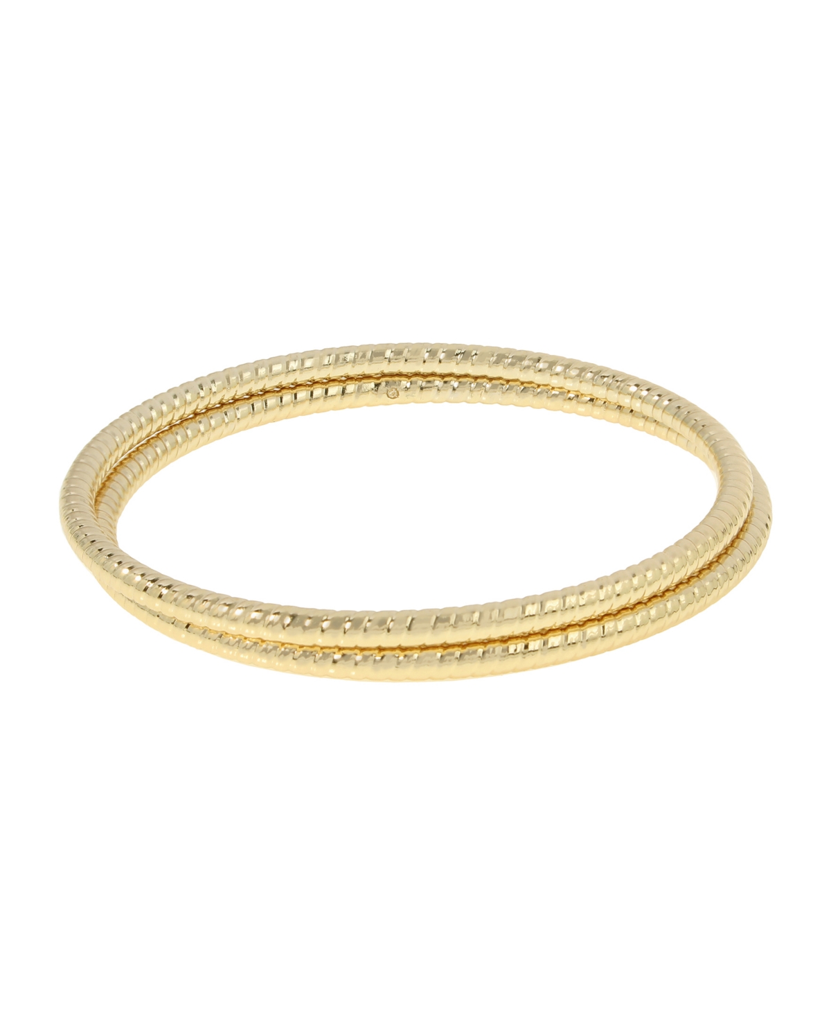 Textured Bangle Bracelet Set - Silver