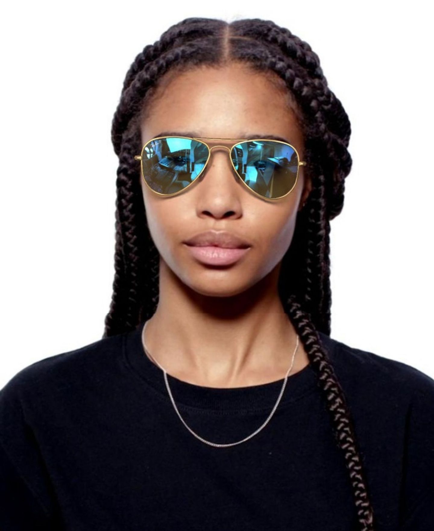 Солнцезащитные очки Ray-Ban Unisex Polarized Aviator Mirror Sunglasses, RB3025, цвет: Золотой матовый / Синий — фото 8