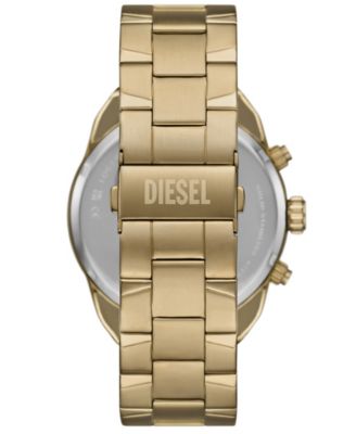 Men's Spiked Quartz Chronograph Gold Stainless Steel Watch, 49mm