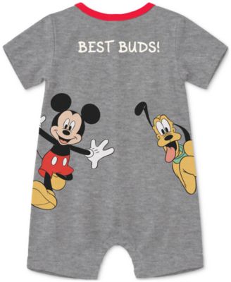 Baby Mickey Mouse & Pluto Short-Sleeve Romper