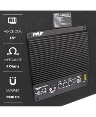 8-Inch Dual Bass Subwoofer Box System with LED Lights, 400-Watt, Class-D Amplifier, Rear Vented for Trucks