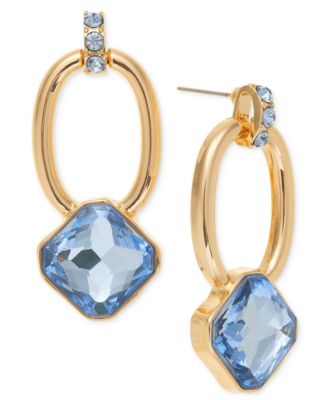 I.N.C. International Concepts - Gold-Tone Color Stone Oval Drop Earrings