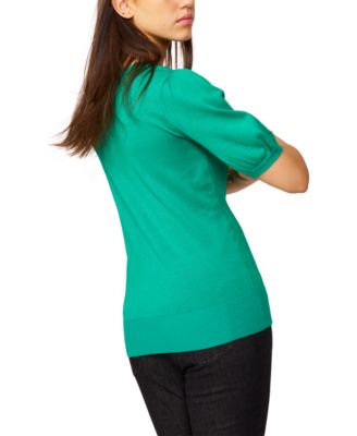 Women's Scalloped Short-Sleeve Sweater 