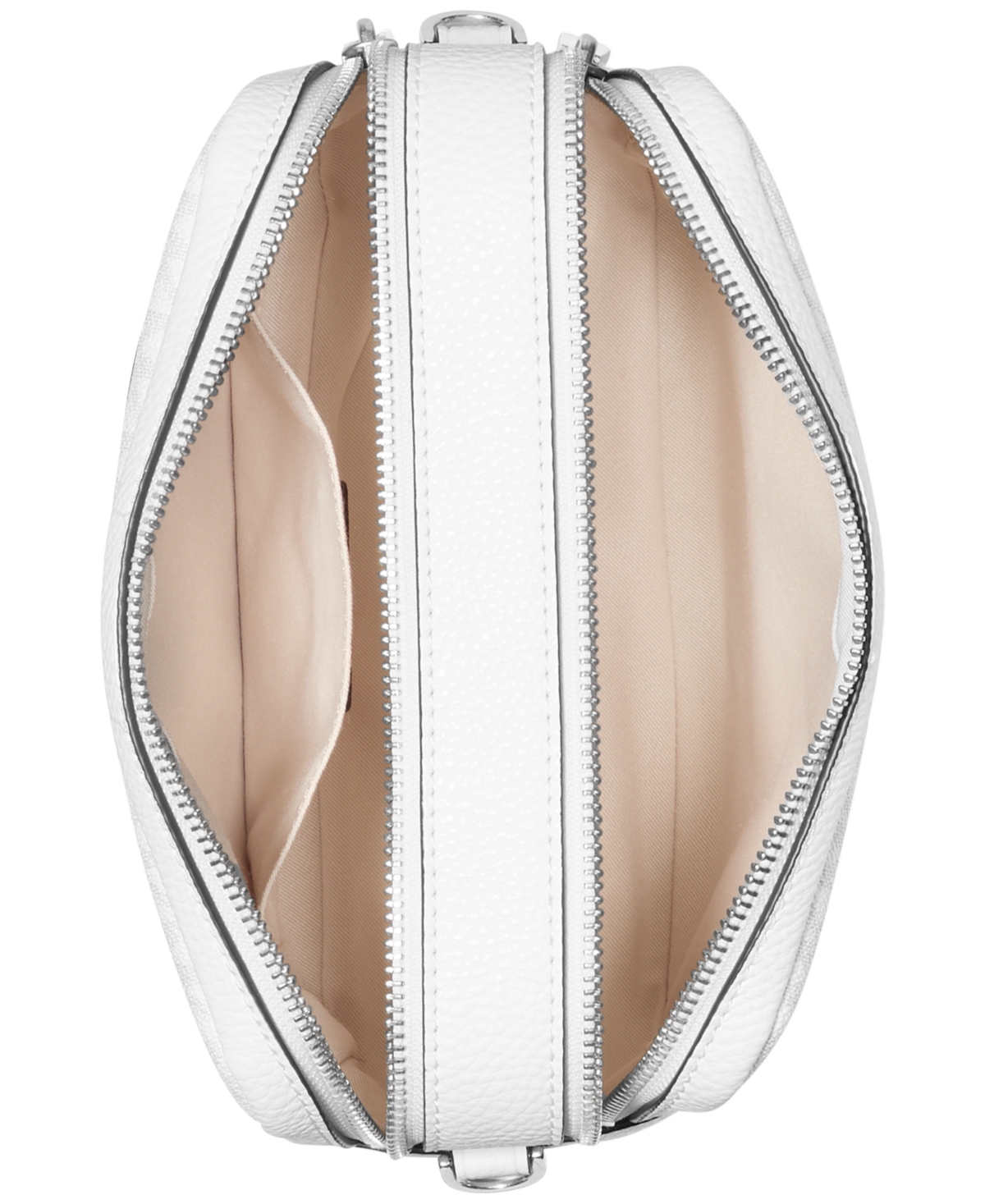 Michael Kors Michael  Bryant Mini Double Zip Chain Camera Crossbody In Optic White,allum