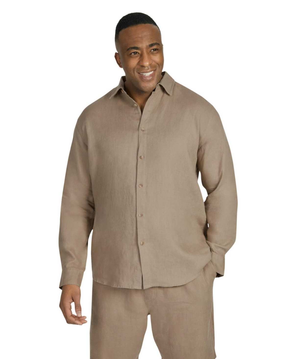 Men's Resort Relaxed Fit Linen Shirt - Biscuit