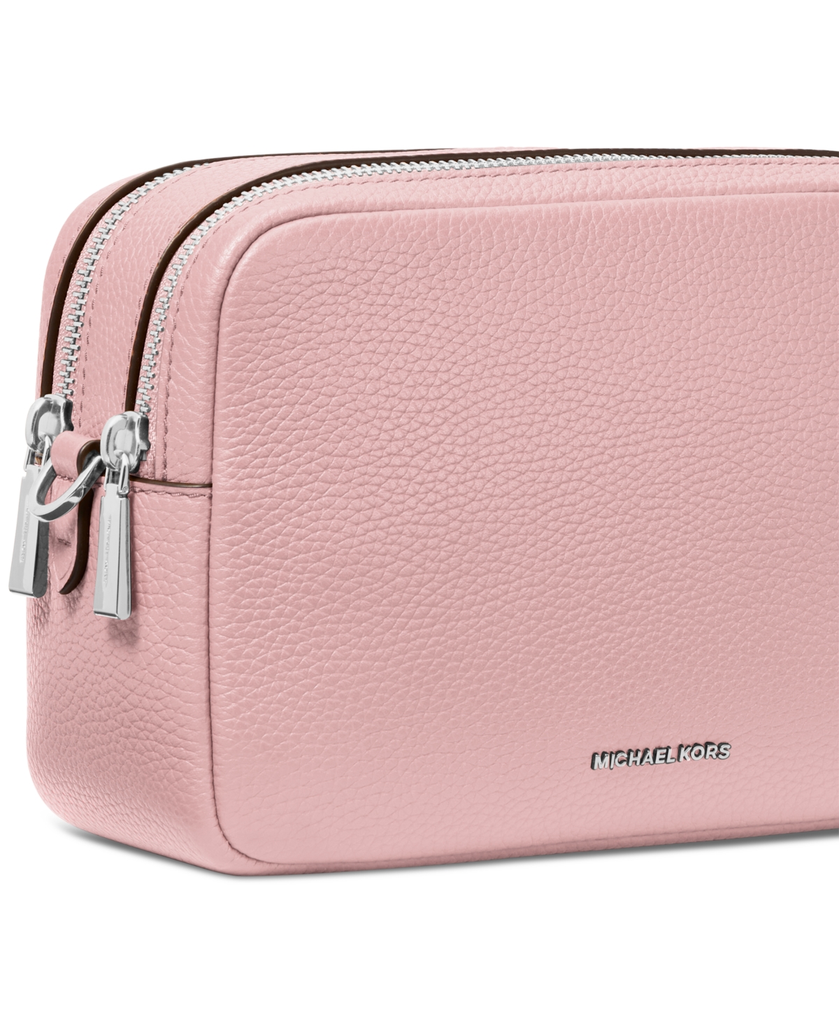 Michael Kors Michael  Bryant Medium Leather Double Zip Chain Camera Crossbody In Smokey Rose