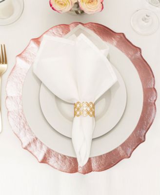 Ice Queen Blush Charger Plates, Set of 4