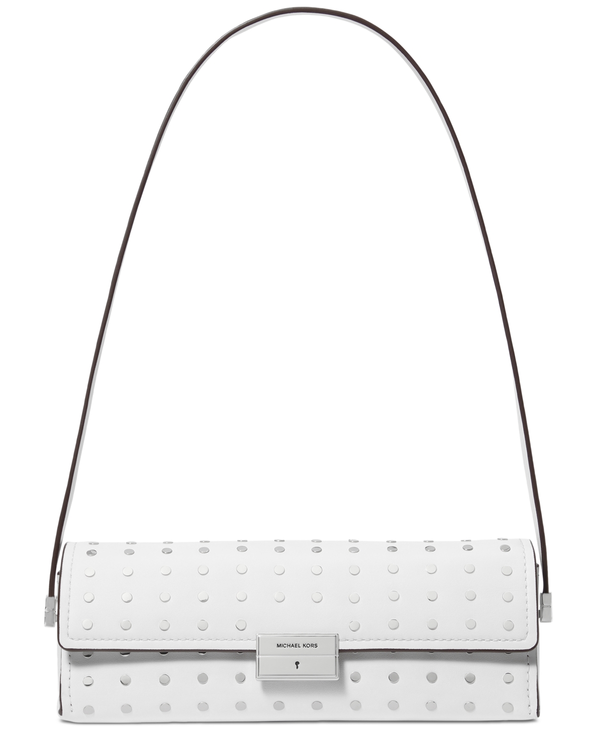 Michael Kors Michael  Ludlow Small Leather Convertible Pouchette In Optic White