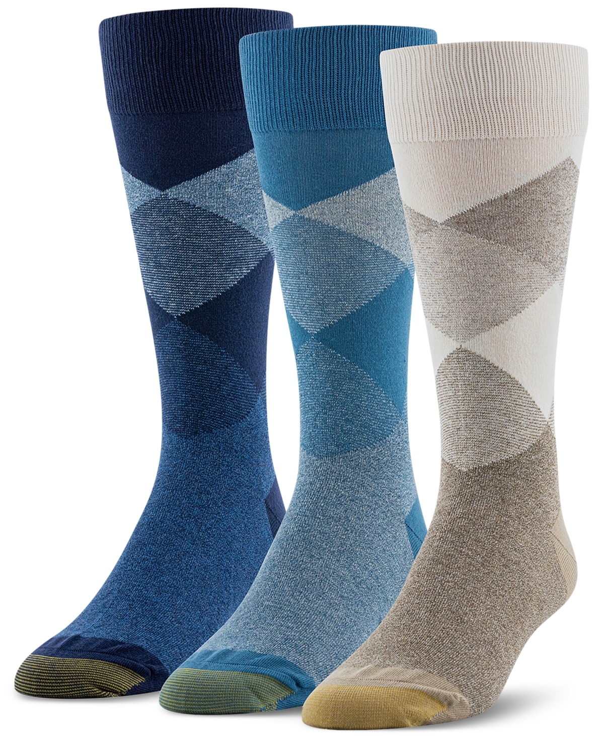 Men's 8 Track Argyle Crew Socks- 3-pack - Asst. 9
