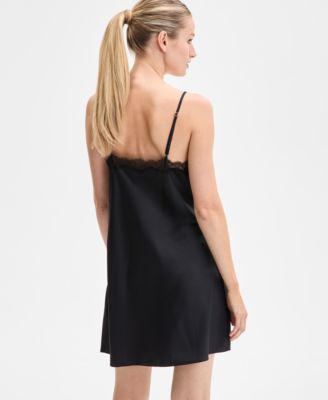 Women's Lace-Trim Satin Chemise, Exclusively at Macy's