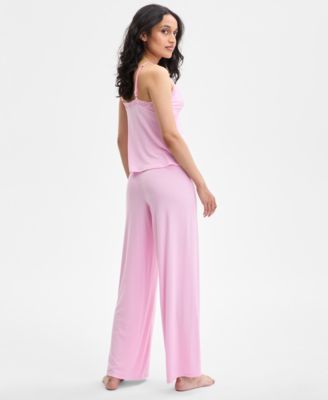Women's Lace-Trim Knit Tank & Pajama Pants Set, Exclusively at Macy's