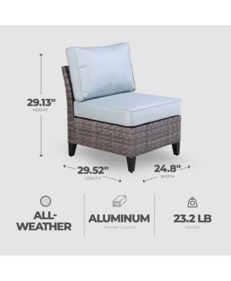 Serronova Brisbane Aluminum Cushioned Chair, Light Gray
