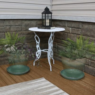 Outdoor/Indoor High-Fired Glazed UV- and Frost-Resistant Ceramic Flower Pot Planter Saucers - 2-Pack