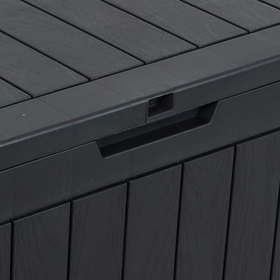 Lockable Outdoor Small Deck Box with Storage and Side Handles - 32-Gal.