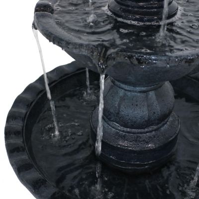 52"H Electric Fiberglass and Resin 4-Tier Pineapple Top Outdoor Water Fountain