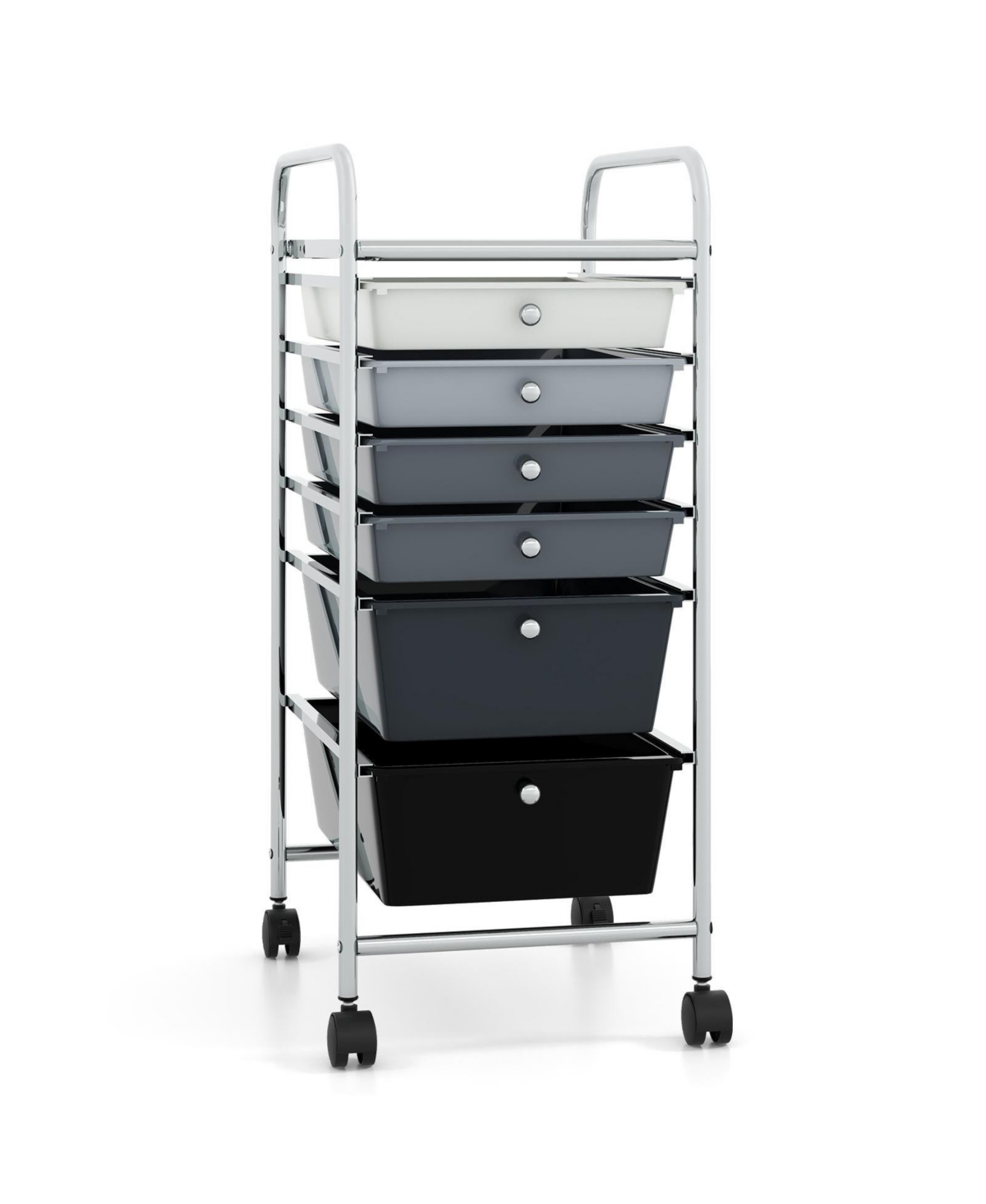 6 Drawers Rolling Storage Cart Organizer-Mixed - Black