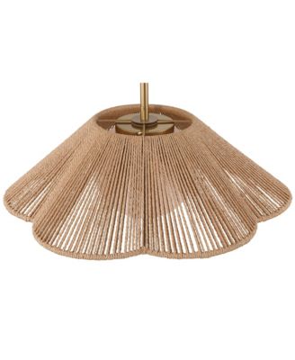 Mylinh 22 1/4" Modern Boho Cottage Pendant Ceiling Light Fixture Dining Room Over Table Kitchen Island Foyer Hanging Brass Finish Natural Rope Metal Hallway Entryway Living Room Indoor