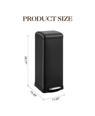 8 Gallon (30L) Step Trash Can, Stainless Steel Bathroom Garbage Can