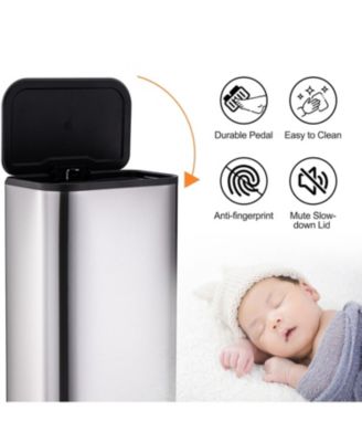 Kitchen Trash Can, Stainless Steel 50 Liter / 13 Gallon Garbage Can