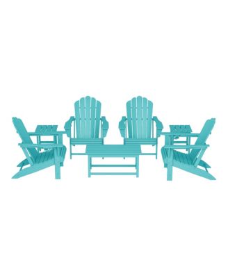 7-Piece HDPE Outdoor Patio Furniture Adirondack Conversation Set